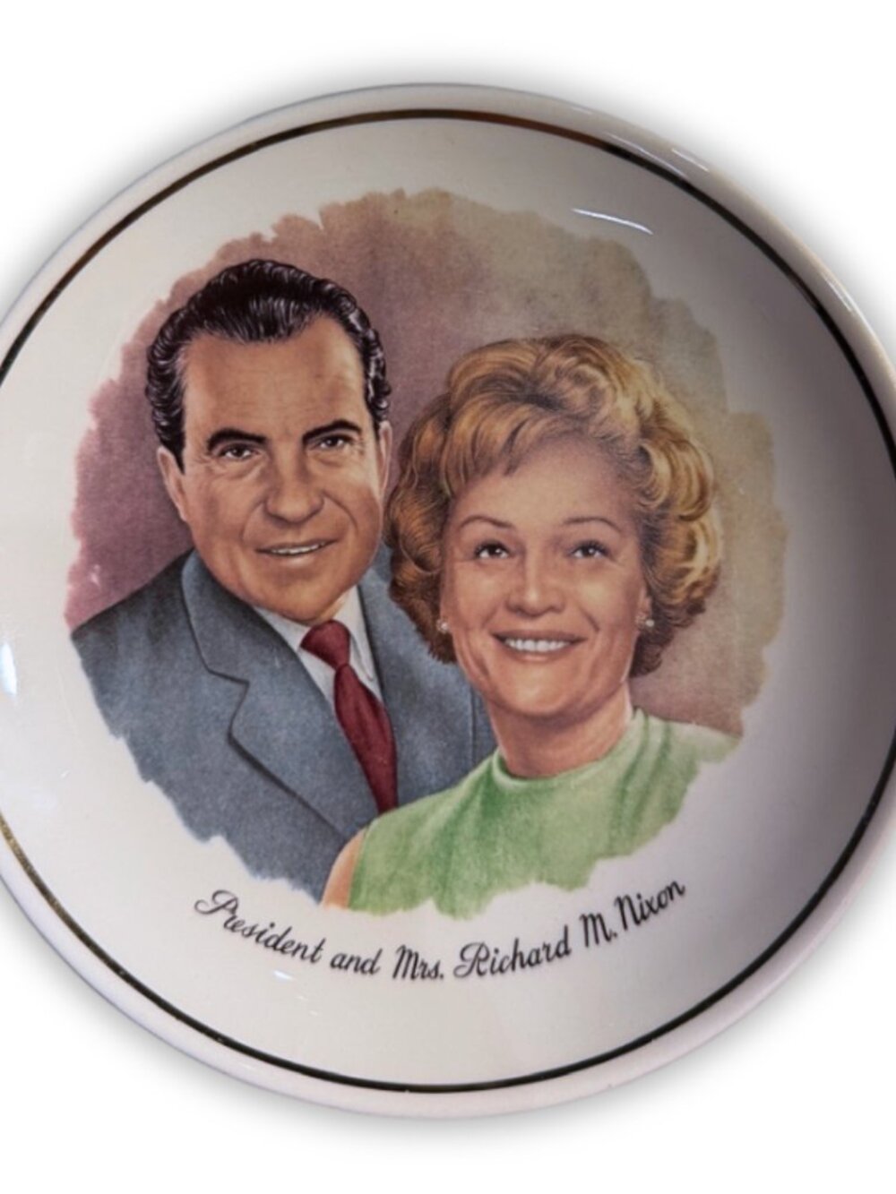 Vintage President Richard Nixon Commemorative Portrait Plate Collectible
